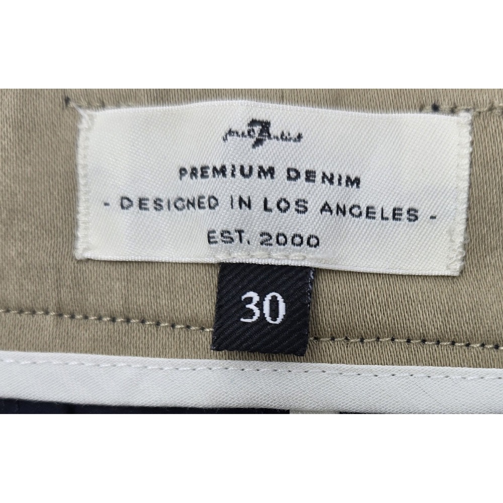 7 FOR ALL MANKIND Shorts‎ Mens 30 Blk Chino Flat Front Regular Fit Stretch Waist - Picture 4 of 8